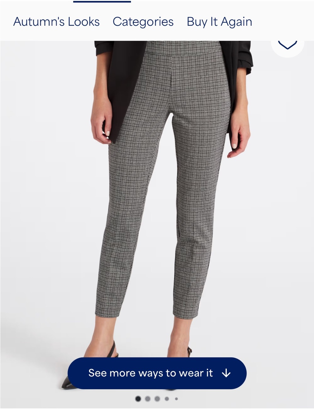 Plaid Slim Ankle Pants in Black/White